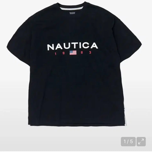 [BUNJANG] Nautica 83 Flag Logo Short Sleeve T-Shirt / [S] 노티카 83플래그 로고 반팔티