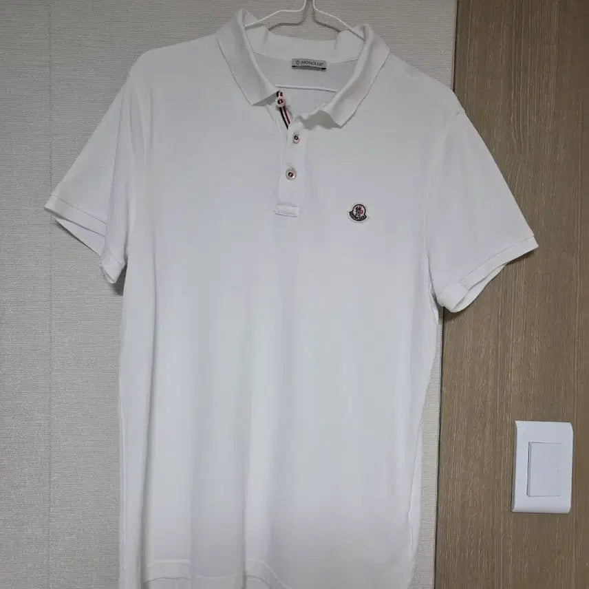 [BUNJANG] Moncler White Short-Sleeve Polo T-Shirt (L) / 정품 몽클레이어 L