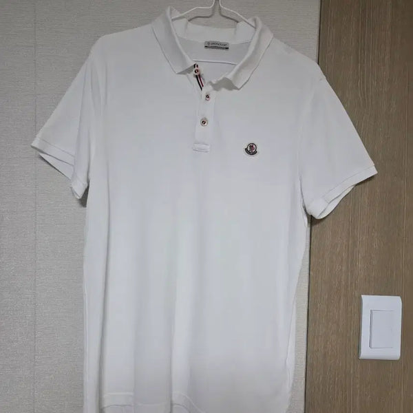 [BUNJANG] Moncler White Short-Sleeve Polo T-Shirt (L) / 정품 몽클레이어 L