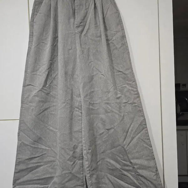 [BUNJANG] Women's Wide Leg Pants Grey / 여성 와이드 팬츠 그레이
