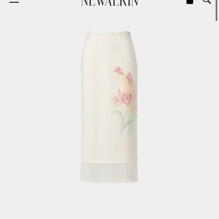 [BUNJANG] Newear Lotus Satin Long Skirt / 뉴얼린 로터스 새틴 롱 스커트