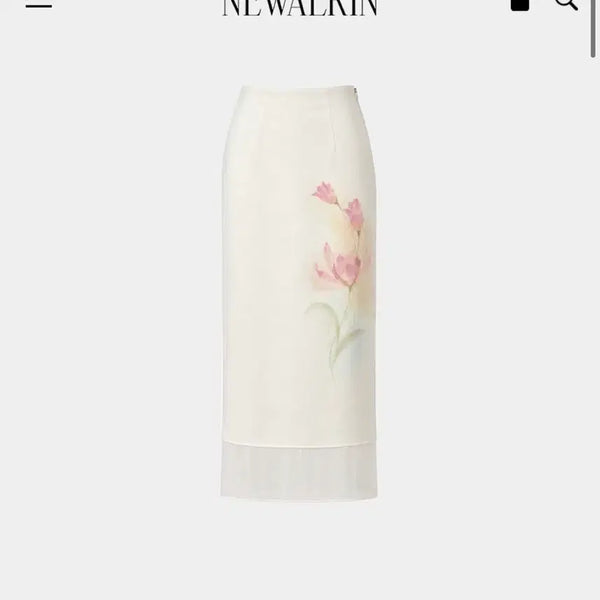 [BUNJANG] Newear Lotus Satin Long Skirt / 뉴얼린 로터스 새틴 롱 스커트