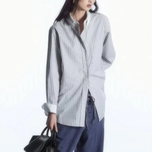 [BUNJANG] COS Oversized Pinstripe Shirt / COS 코스 오버사이즈 핀스트라이프 셔츠