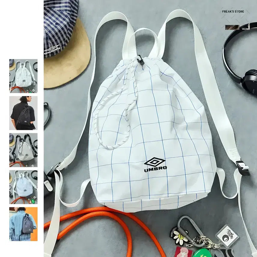 [BUNJANG] FREAK'S STORE x Umbro Packable Check Stripe Mini Bag / 프릭스스토어 엄브로 패커블 체크 스트라이프 미니 가방