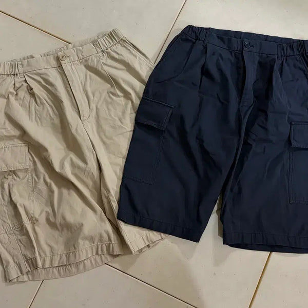 [BUNJANG] Brown Yard Cargo Wide Shorts (Set of 2) / [4] 브라운야드 카고 와이드 반바지