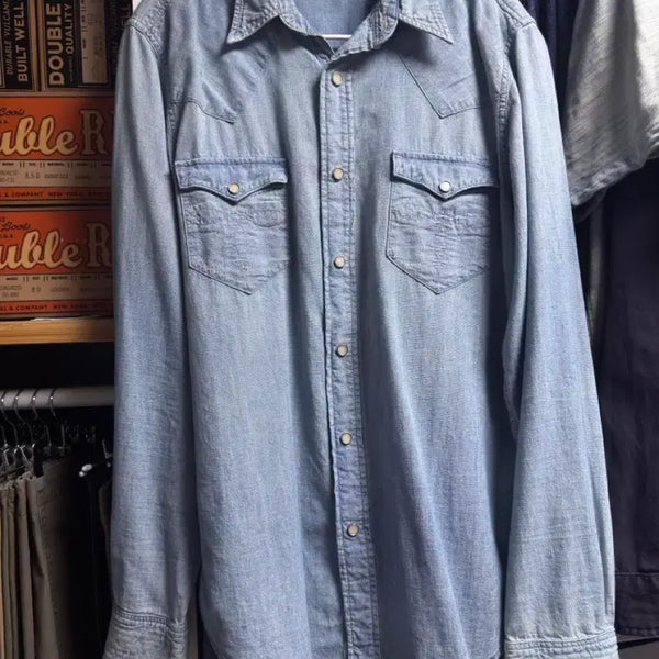 [BUNJANG] RRL Chambray Western Shirt / [M] RRL 샴브레이 웨스턴 셔츠