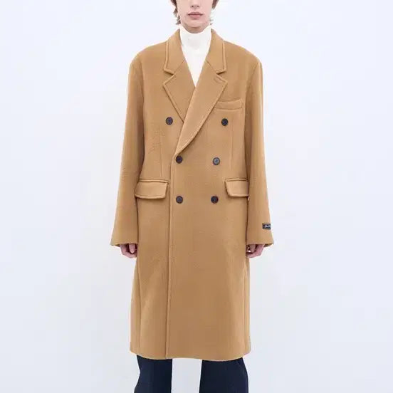 [BUNJANG] Afterpray Notched Double Coat Beige L Size / 애프터프레이 블레스 노치드 더블 코트 베이지 L 사이즈
