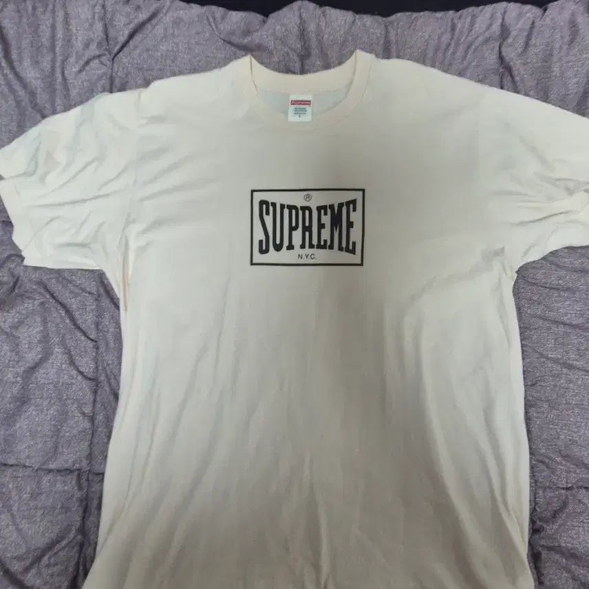 [BUNJANG] Supreme Logo T-Shirt Pink L / 슈프림 반팔티 연핑크L