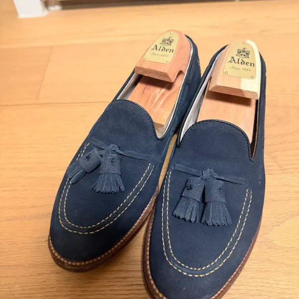 [BUNJANG] Alden Tassel Loafer 7D Navy Suede / 알든 테슬로퍼 7d