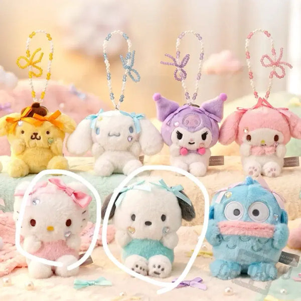 [BUNJANG] Sanrio Gachapon Keyring (Kitty, Pochacco) / [정품 택O] 산리오 비즈 리본코어 인형 키링 (키티 포차코)