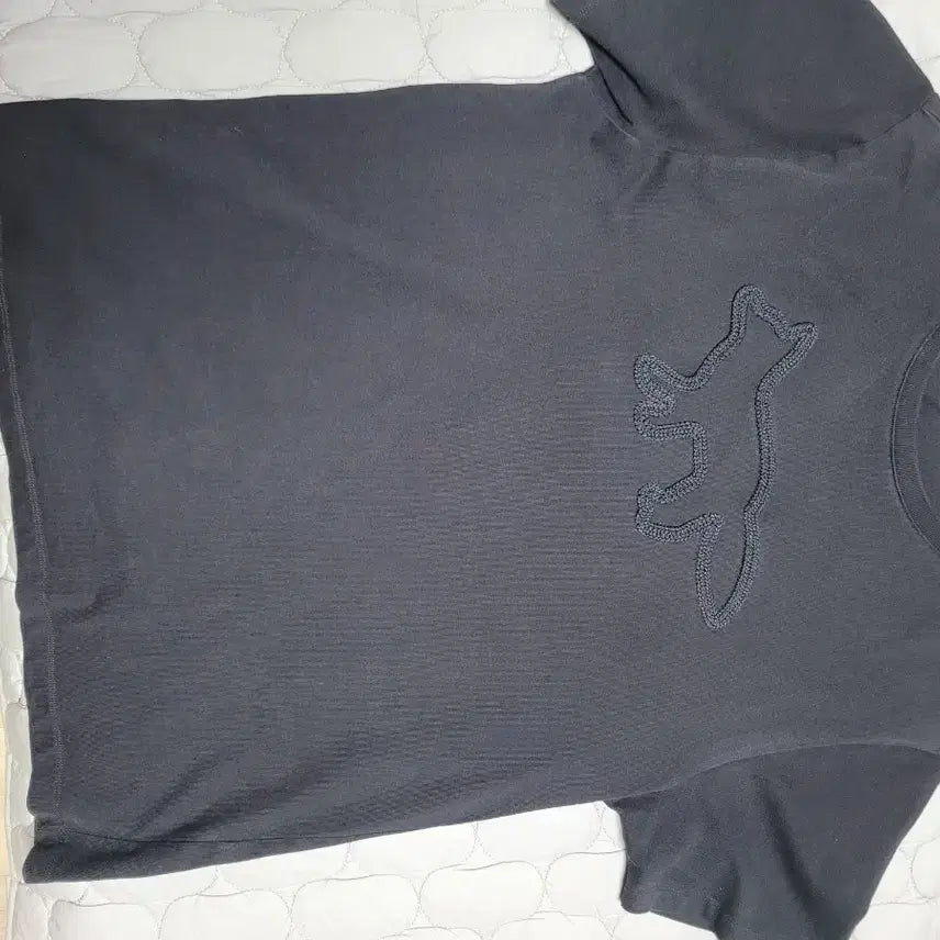 [BUNJANG] Maison Kitsuné Black Signature Fox Logo Embroidered T-shirt / 메종키츠네 M
