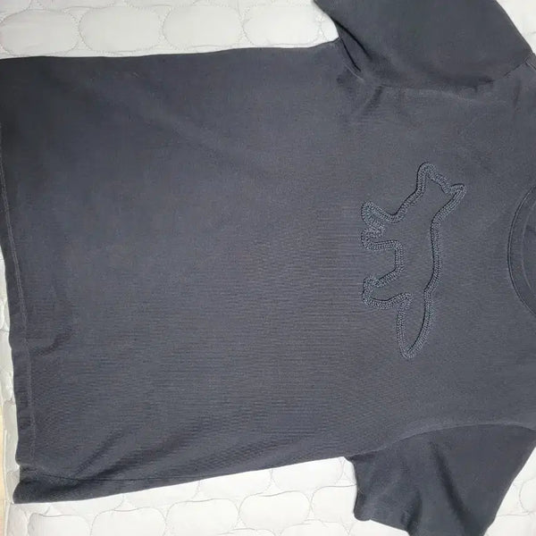 [BUNJANG] Maison Kitsuné Black Signature Fox Logo Embroidered T-shirt / 메종키츠네 M