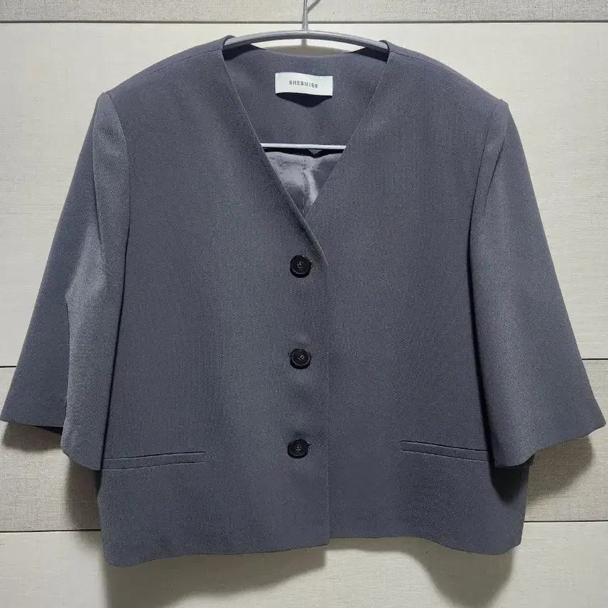 [BUNJANG] She's Miss Collarless 7/10 Sleeve Jacket Size 77 / 쉬즈미스 노카라 7부 자켓 77사이즈