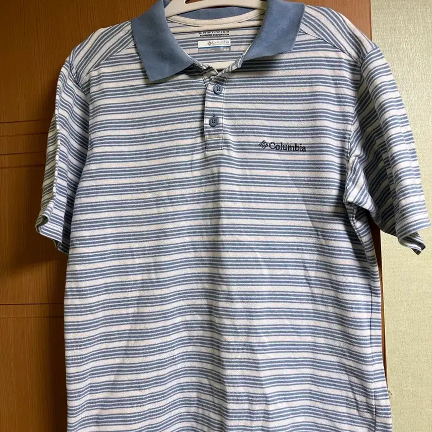[BUNJANG] Columbia Stripe Collar T-shirt / 콜롬비아 스트라이프 카라티
