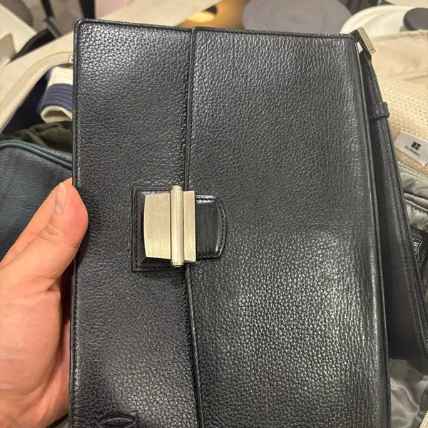 [BUNJANG] Cartier Pouch Clutch Bag Black Leather / 까르띠에 파우치 블랙