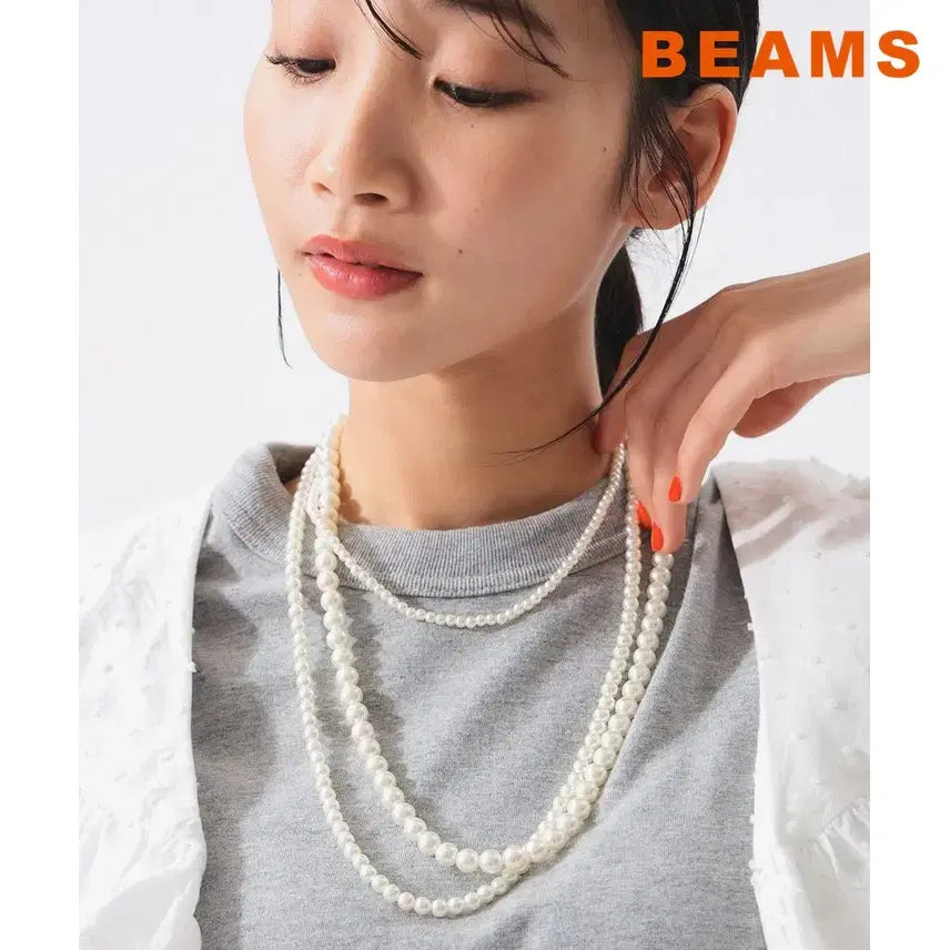 [BUNJANG] BEAMS BOY Random Pearl Necklace / 빔즈 보이 랜덤 펄 목걸이