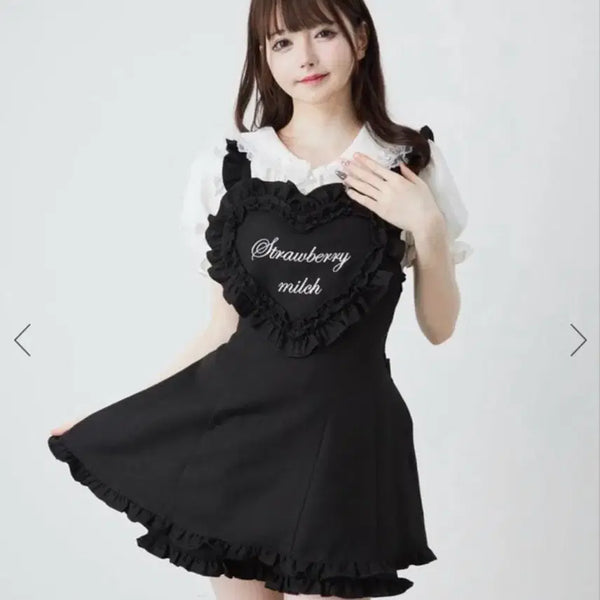 [BUNJANG] Ankruz Apron Setup Black Lizlisa / 앙크루즈 에이프런 셋업 블랙 리즈리사