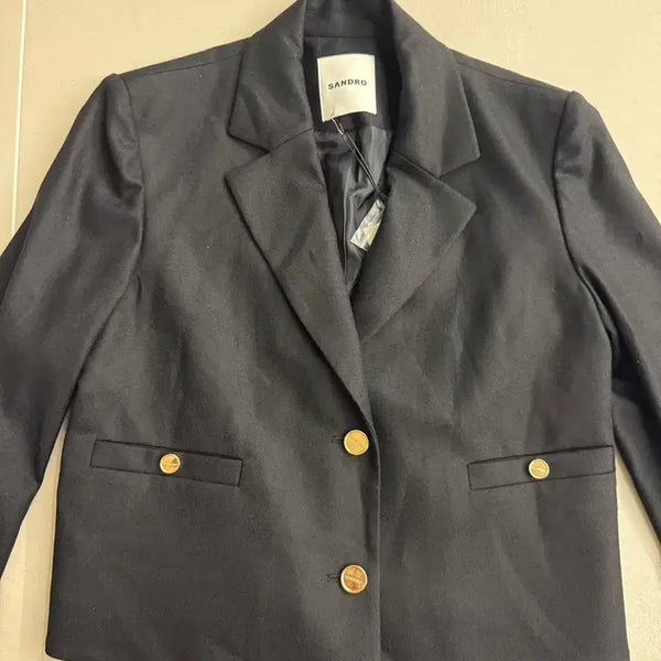 [BUNJANG] Sandro Cropped Black Jacket / 산드로 크롭 블랙자켓