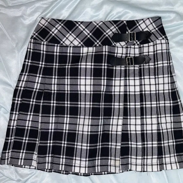 [BUNJANG] Check Buckle Skirt / 펑크 체크 버클 스커트 나나 크루빈티지 고스펑크샵페어리 나나 락시크