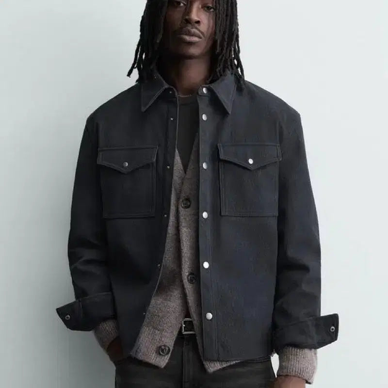 [BUNJANG] Zara Relaxed Fit Faux Leather Oversized Shirt Jacket S / 자라 릴렉스핏 페이크 레더 오버 셔츠자켓 S