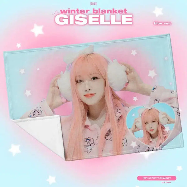 [BUNJANG] Aespa Giselle Winter Blanket Blue Version / 에스파 지젤 겨울 담요 양도