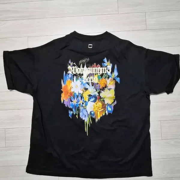 [BUNJANG] Wooyoungmi 22SS Multi Flower Back Logo T-Shirt Size 46 / (3회착) 22ss 우영미 멀티 플라워 백로고 티셔츠 46 반팔 숏슬리브