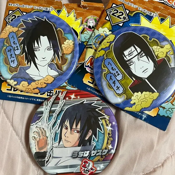[BUNJANG] Naruto Itachi Sasuke Jump Shop Original Art Can Badges Bundle Set / 나루토 이타치 사스케 점프샵 원화 캔뱃지 일괄