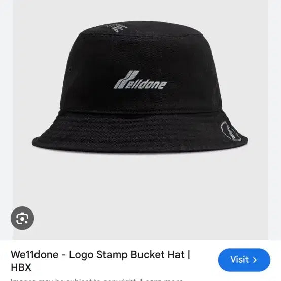 [BUNJANG] WE11DONE Black Bucket Hat / WE11DONE 버킷햇 블랙 새상품 (정품)