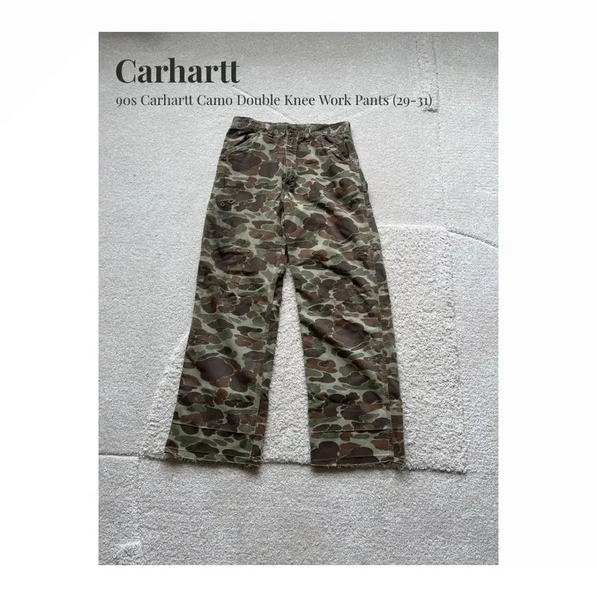 [BUNJANG] 90s Carhartt Duck Hunter Camo Double Knee Carpenter Pants (Size 29-31) / 90s Carhartt 카모 워크 팬츠 (29-31)