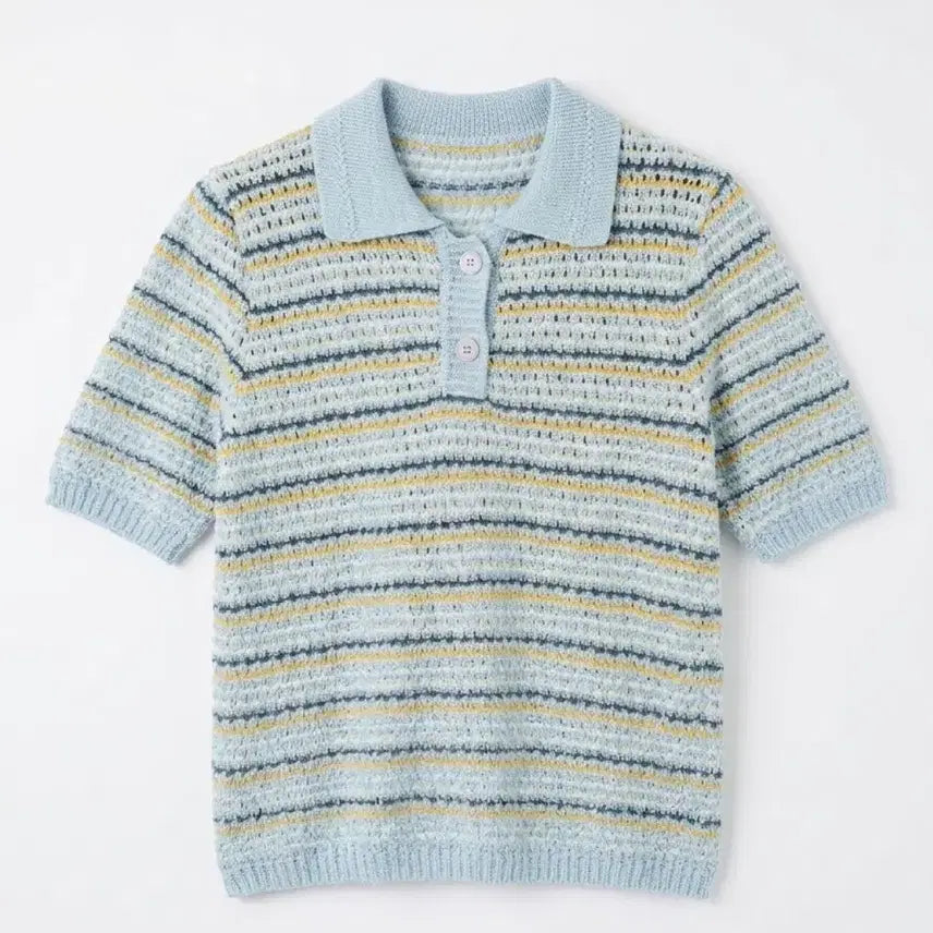 [BUNJANG] Vintage King Striped Short-Sleeve Knit Top / 여성90/ 씨 스트라이프 반팔 니트 빈티지킹