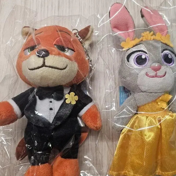 [BUNJANG] Zootopia Nick Wilde Judy Hopps Keyring Plush Set / 주토피아 cgv 닉 주디 키링 인형