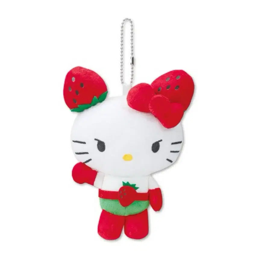[BUNJANG] Hello Kitty Ichigo-man Mascot Keyring (Sealed) / 헬로키티 이치고맨 속눈썹 앵그리 마스코트 키링 미개봉 새상품