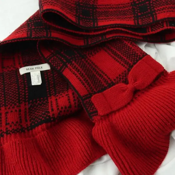 [BUNJANG] Beanpole Christmas Limited Edition Check Ribbon Muffler / 빈폴 크리스마스 한정판 체크 리본 머플러 목도리