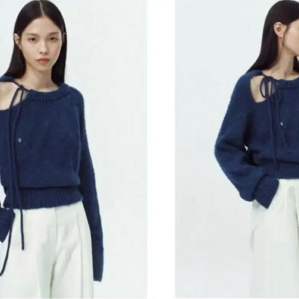 [BUNJANG] Avie Mua Neck Cut-Out Sweater / 아비에무아 넥 컷아웃 스웨터