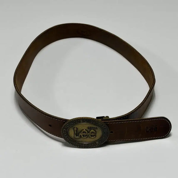 [BUNJANG] Lee Vintage Western Brown Leather Belt / Lee (리) 빈티지 웨스턴 브라운 레더 벨트