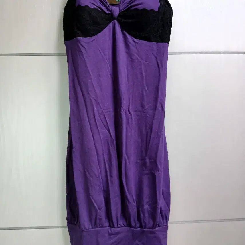 [BUNJANG] Gal Style Purple Lace Camisole Mini Dress / 갸루퍼플 레이스나시원피스