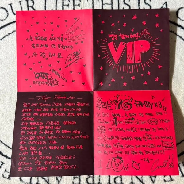 [BUNJANG] Bigbang Red Sunset Album Lucky Draw Member Handwritten Letter & Signature / 빅뱅 붉은노을 편지 손글씨