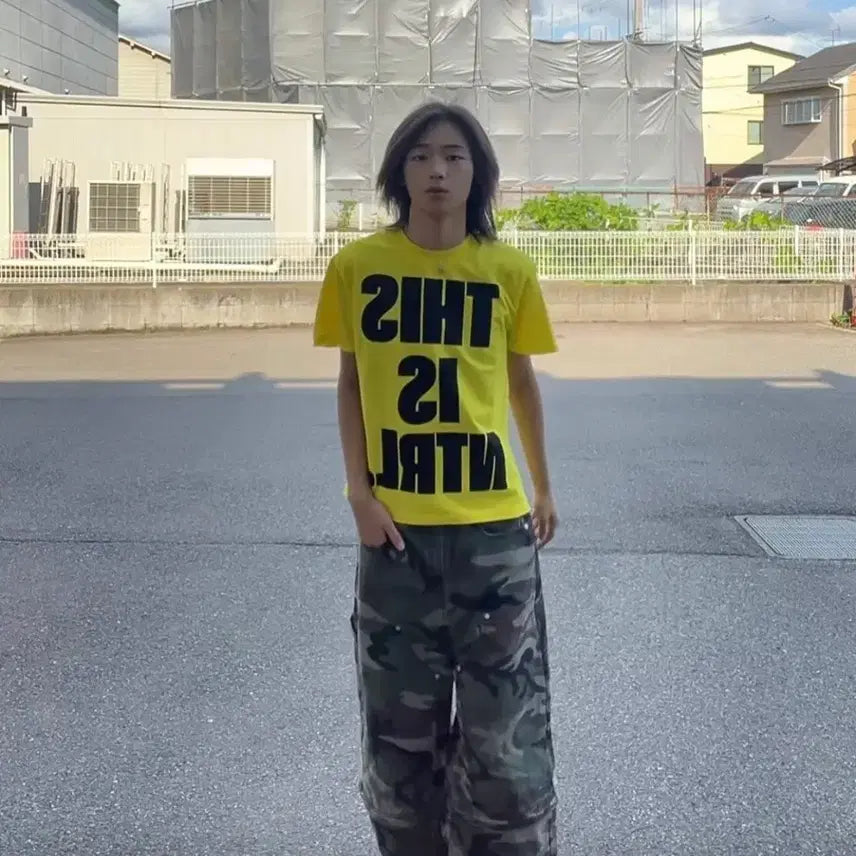 [BUNJANG] Canvas+ Camo Cargo Carpenter Pants / 캔버스 카모 카고 카펜터 팬츠