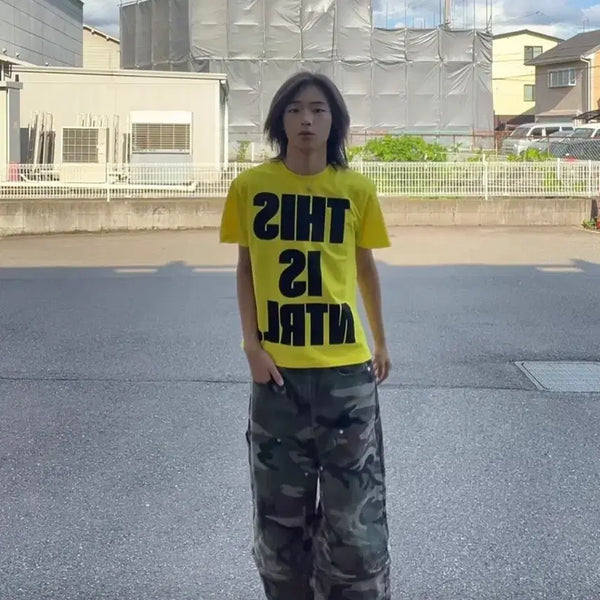 [BUNJANG] Canvas+ Camo Cargo Carpenter Pants / 캔버스 카모 카고 카펜터 팬츠