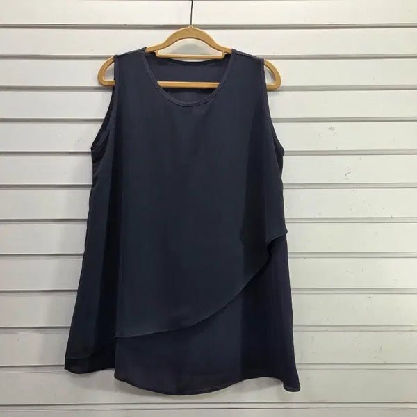 [BUNJANG] Chiffon Sleeveless Blouse / 진그레이  진카키 쉬폰 민소매 블라우스/보물찾기천사