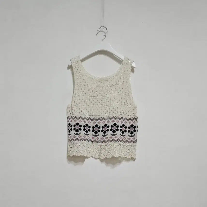 [BUNJANG] Muzak Linen Crochet Vest / 무자크 린넨 크로셰조끼