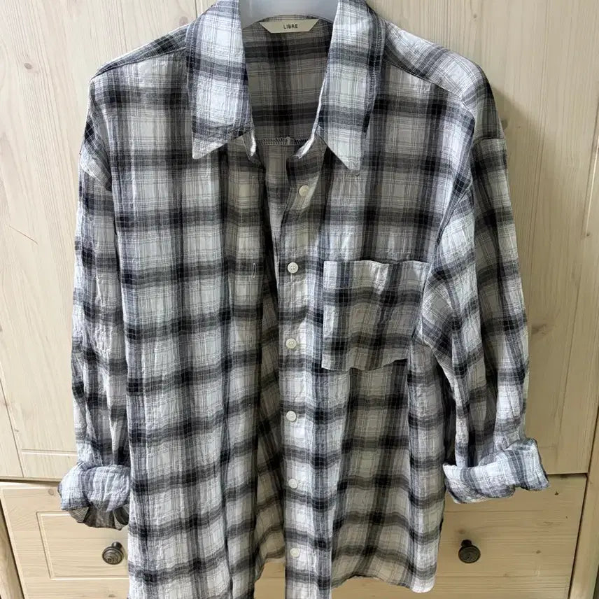 [BUNJANG] Libre Loose Fit Checkered Shirt Black / 리브레 루즈핏 체크 셔츠 블랙