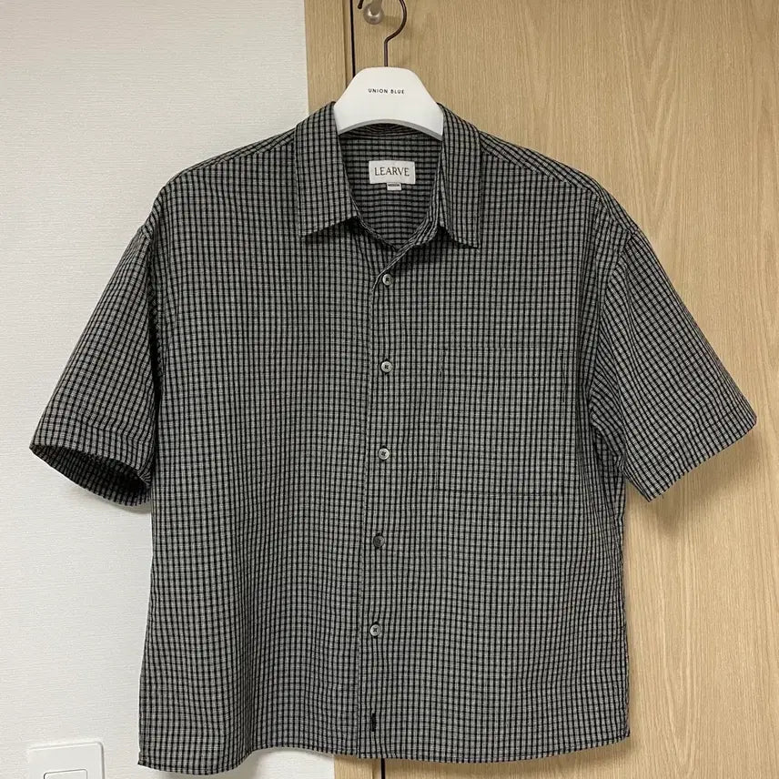 [BUNJANG] LEHUE Segment Check Crop Shirt (Black) / [M] 르아브 세그먼트 체크 크롭 셔츠 (블랙)