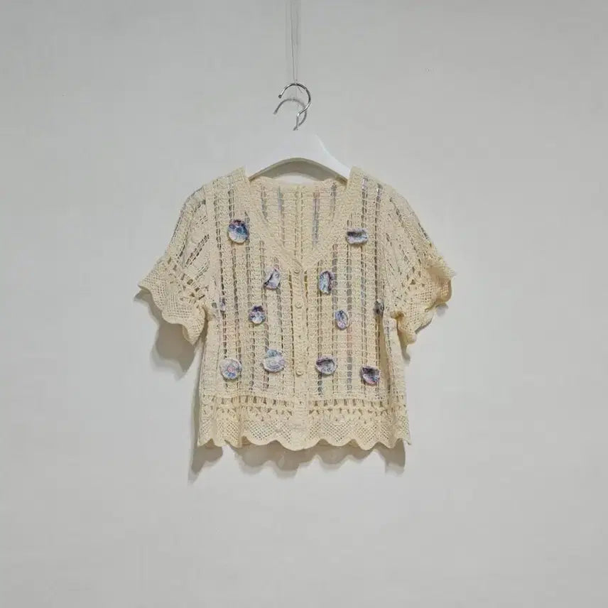 [BUNJANG] 3D Flower Crochet Cardigan / 입체플라워 크로셰 가디건