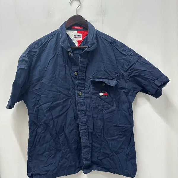 [BUNJANG] Tommy Jeans Navy Short Sleeve Shirt Size 105 / [만원빈티지 최저가]타미진스 반팔 셔츠 네이비 105