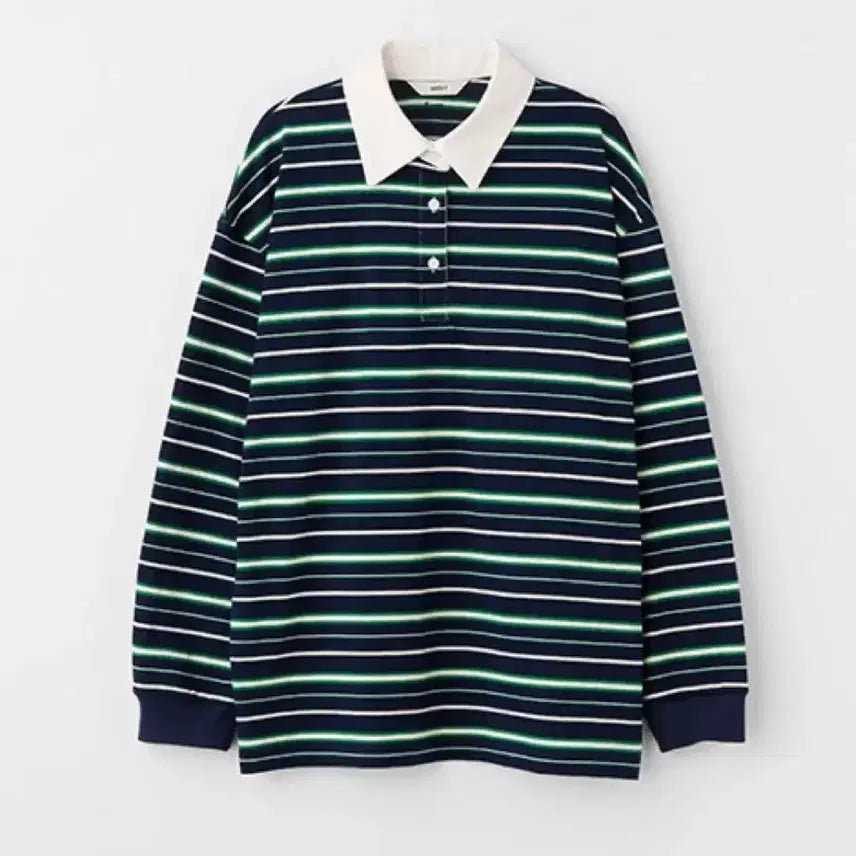 [BUNJANG] ANEDIT Rugby Shirt Navy/Green / 언에디트ANEDIT 럭비티 네이비/그린