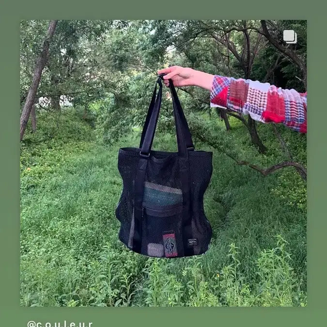 [BUNJANG] PORTER Mesh Shoulder Tote Bag (Black) / PORTER-MESH SHOULDER TOTE BAG (Black)