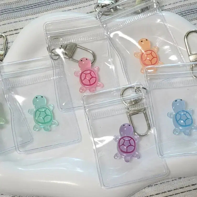 [BUNJANG] Lucky Turtle Pouch Keychain / 행운거북이 파우치 키링 (지퍼백 키링 행운의 거북이 미니 야광)