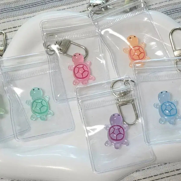 [BUNJANG] Lucky Turtle Pouch Keychain / 행운거북이 파우치 키링 (지퍼백 키링 행운의 거북이 미니 야광)