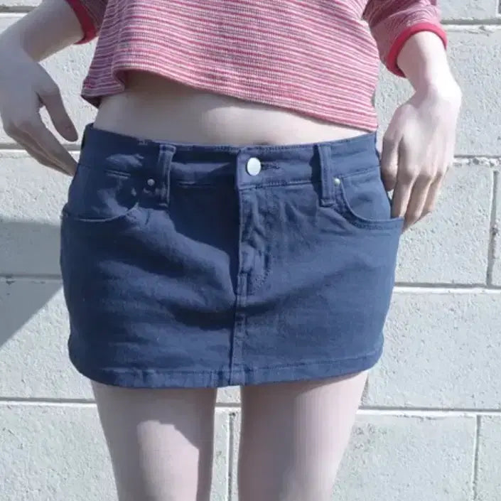 [BUNJANG] Jellena Denim Skirt Pants / 에이블리 젤레나 데님 스커트 팬츠 치마반바지 / 무신사하구미모리걸빈티지
